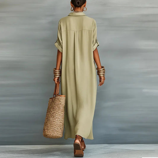 Anastasia™ | Vestido camisero largo con botones