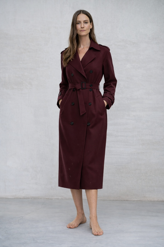 Nora | Gabardina elegante burdeos