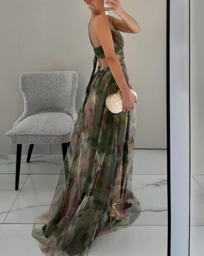 Giselle - Encantador vestido largo con estampado floral