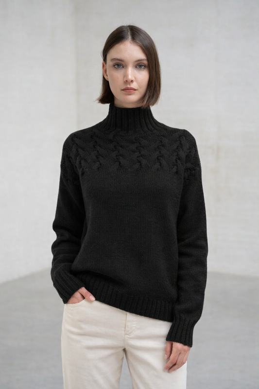 Rebeca | Suéter de cuello alto con textura suave
