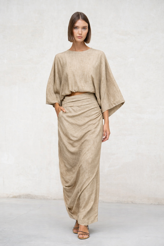 Paula | Conjunto de falda de manga larga