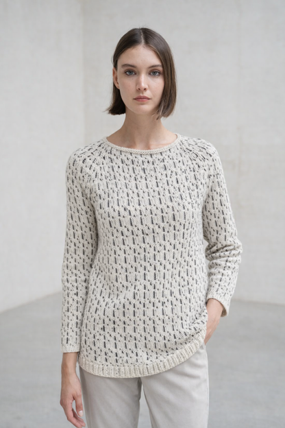 Teresa | Suéter gris elegante con escote barco