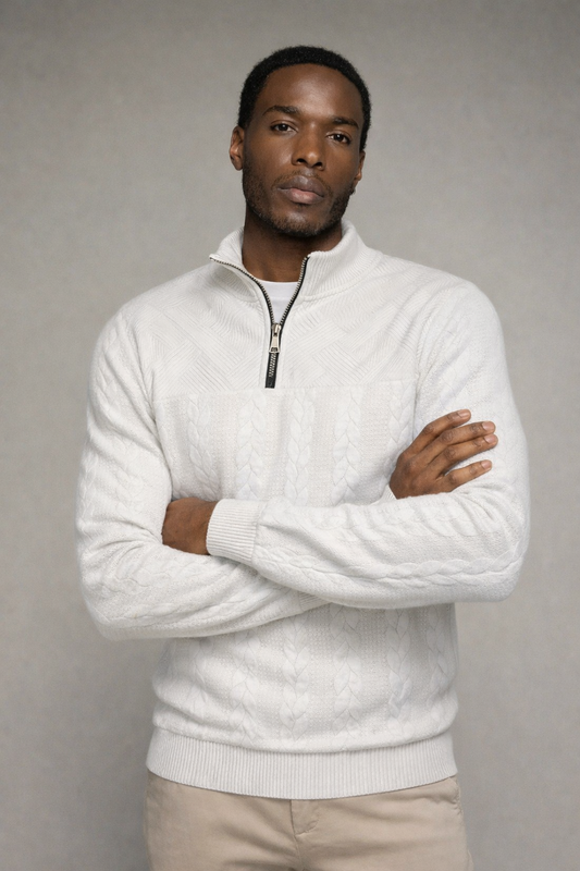 Andrés | Suéter vintage con cuello alto y cremallera