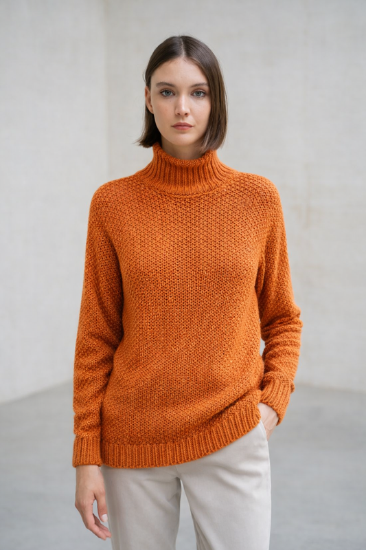 Valeria | Jersey cuello alto en punto premium