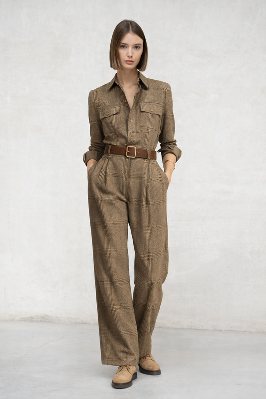 Celia | Mono a Cuadros con Detalles Sofisticados