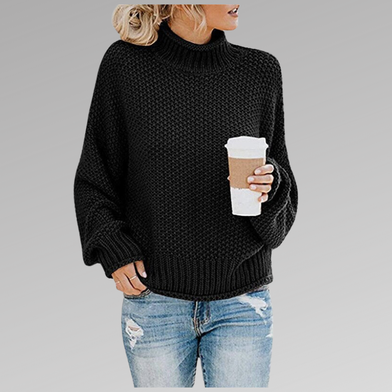 Valeria | Jersey cuello alto en punto premium