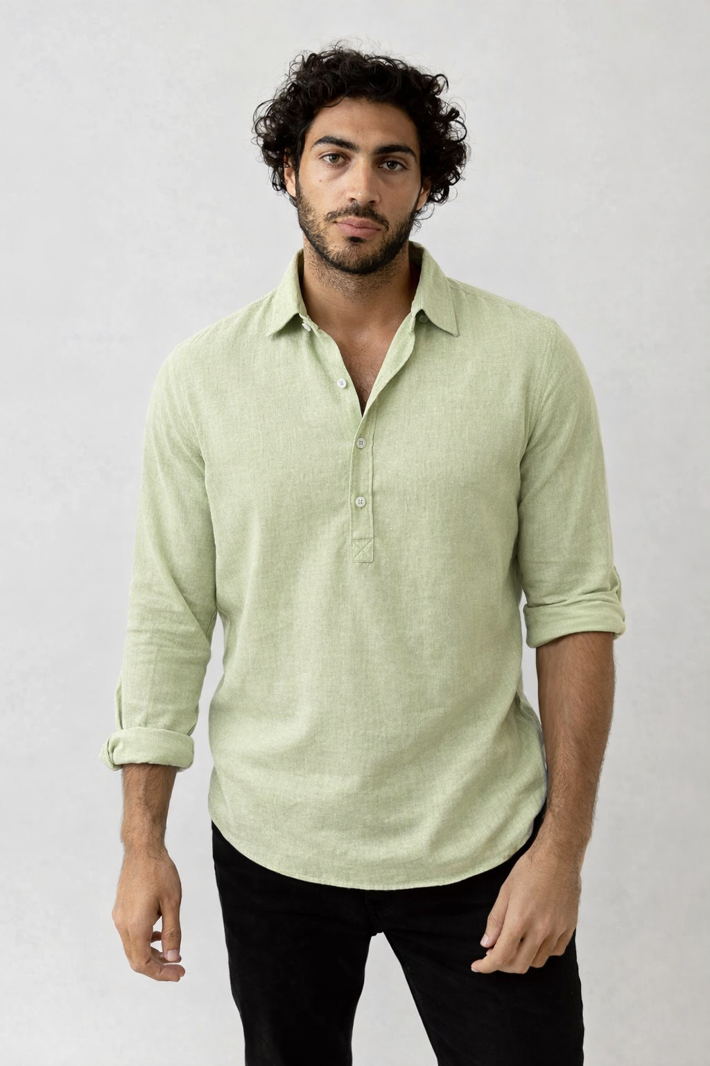 Archie | Camisa clásica de mezcla algodón-lino atemporal