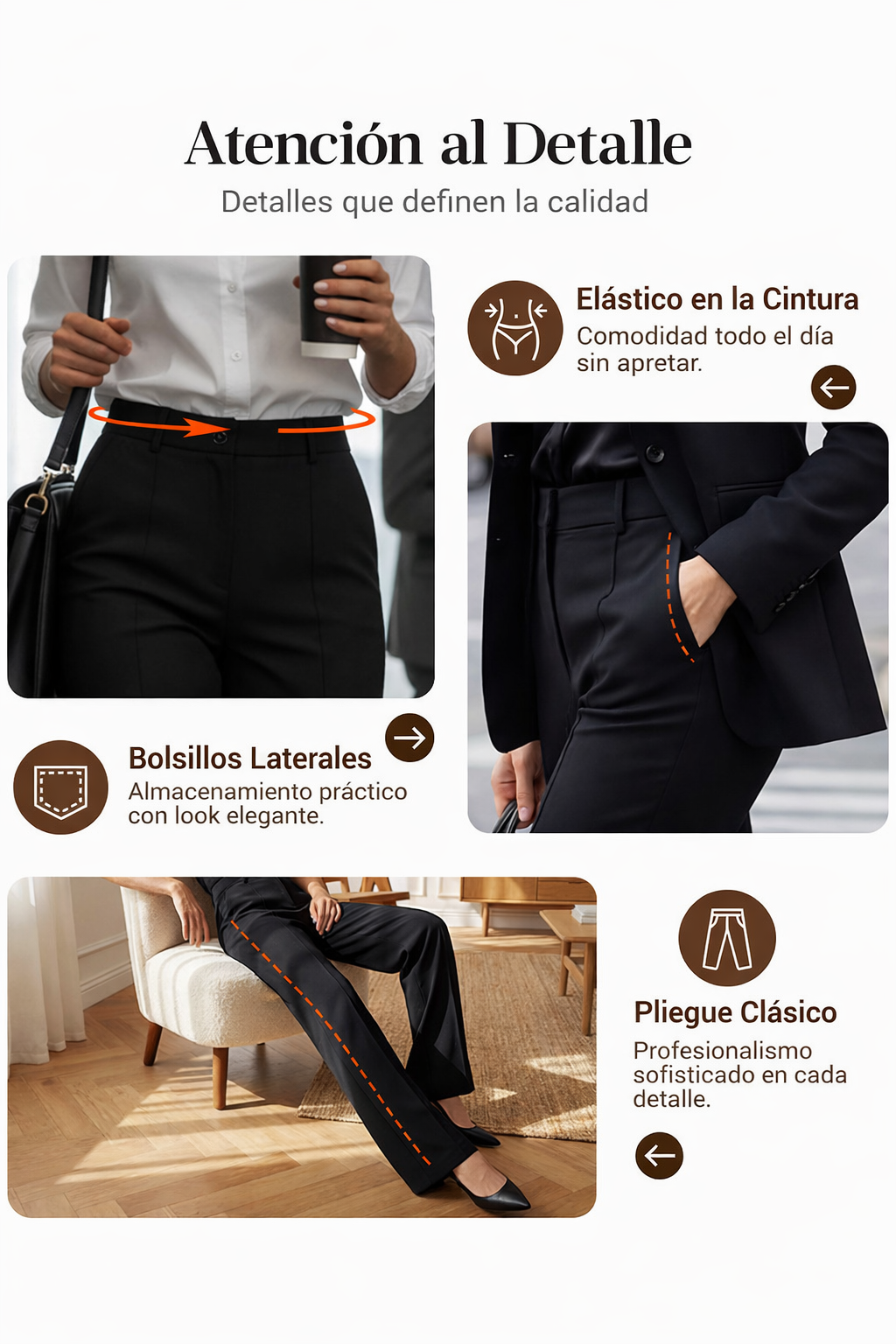 ⌛ Solo 3 días más: ¡50 % de descuento en todo! ⏰Pantalones de traje de mujer con cintura alta