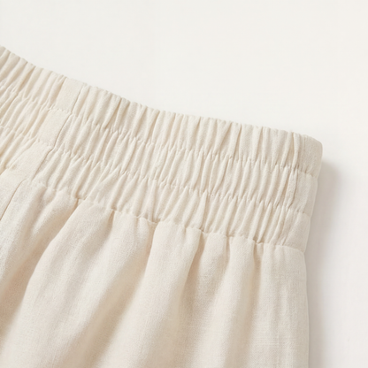 Florena™ Pantalones de talle alto y pierna ancha con detalle de cadena.