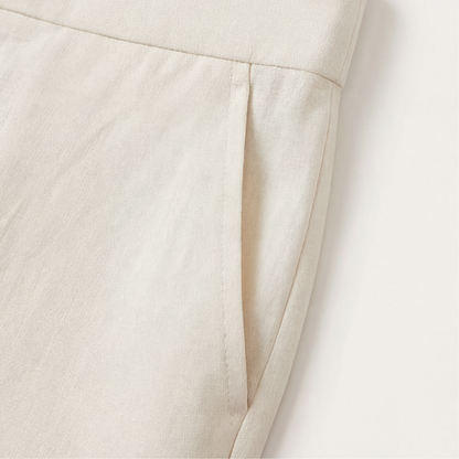 Florena™ Pantalones de talle alto y pierna ancha con detalle de cadena.