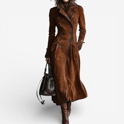 Natalia™ Gabardina en piel de ante