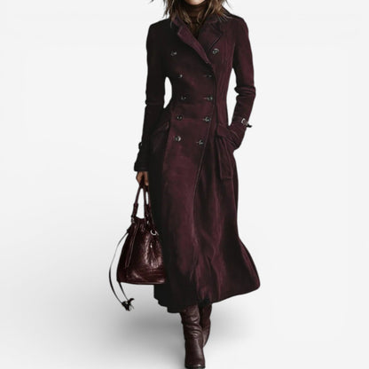 Natalia™ Gabardina en piel de ante