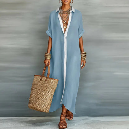 Anastasia™  | Vestido camisero largo con botones
