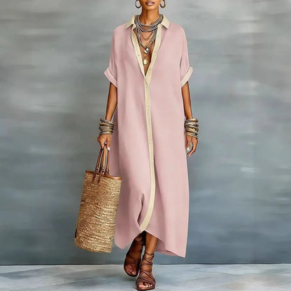 Anastasia™  | Vestido camisero largo con botones