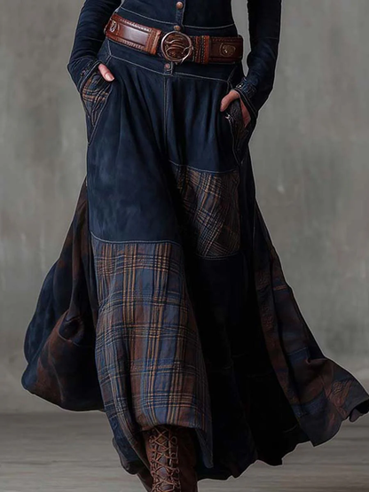 Azucena ║ Vestido maxi de ante con cinturón