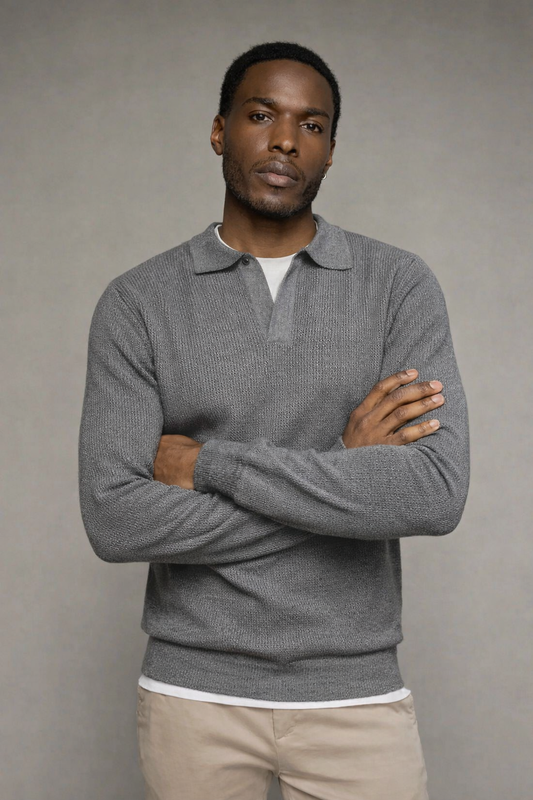 Adrián | Jersey tipo polo de punto casual