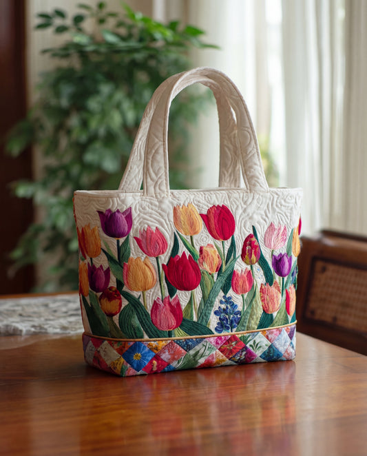 Bolso Artesanal Acolchado "Tulipán"