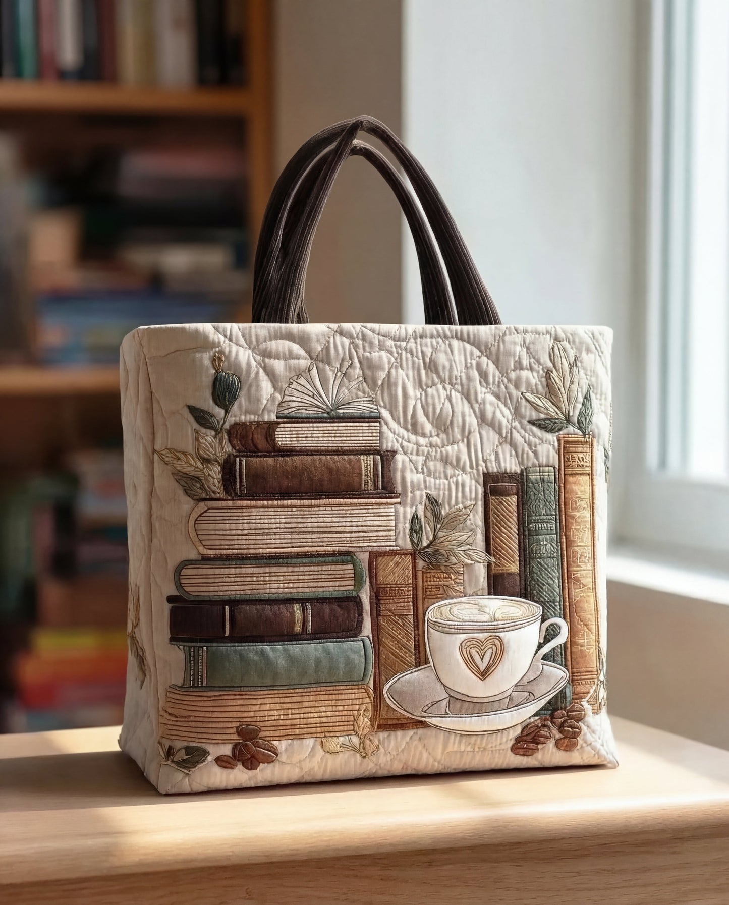 Bolso Artesanal Acolchado "Capítulo Café"