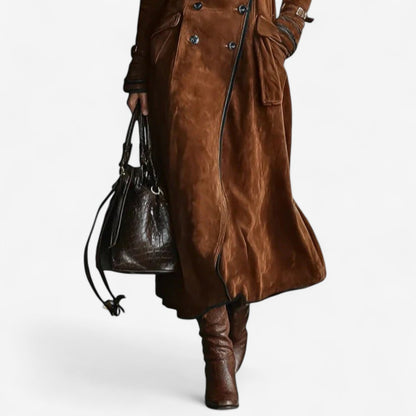 Natalia™ Gabardina en piel de ante