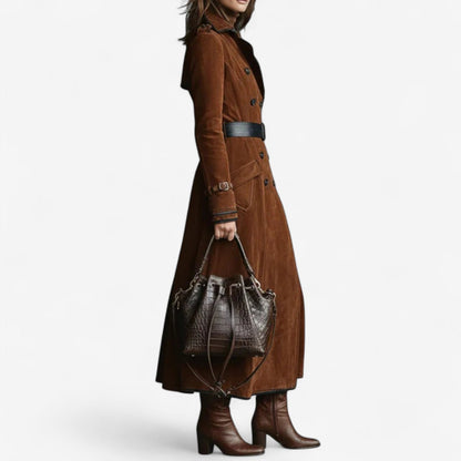 Natalia™ Gabardina en piel de ante