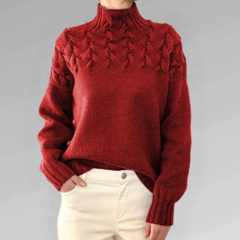 Rebeca | Suéter de cuello alto con textura suave